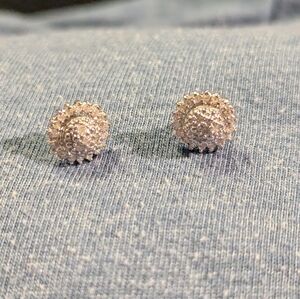 14K White Gold Diamond Burst Earrings